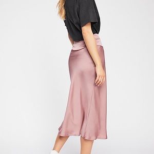 free people Normani Bias Cut Satin Skirt